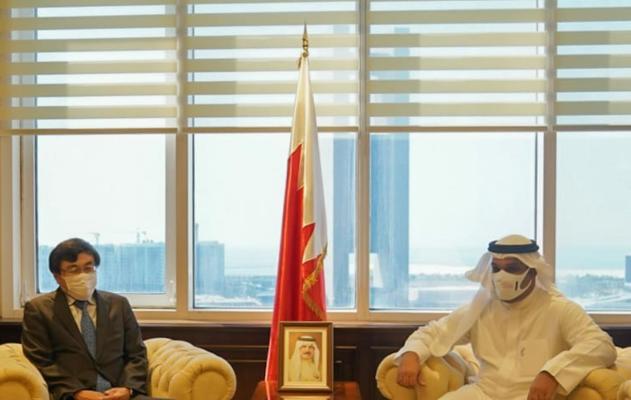 The Minister of Finance and National Economy receives the newly appointed Ambassador of Japan to the Kingdom of Bahrain 